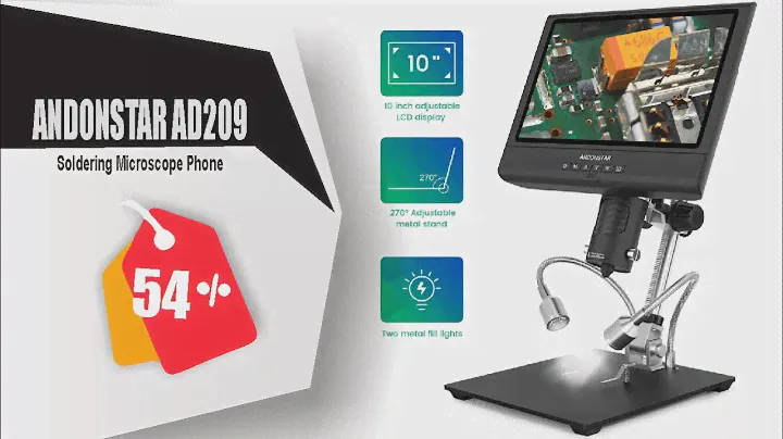 Andonstar AD209 10.1 inch Digital Microscope 1080P Adjustable LCD Display Microscope for Soldering